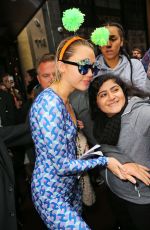 MILEY CYRUS Out in Midtown Manhattan 10/03/2015