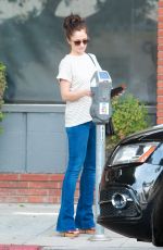 MINKA KELLY Feeding a Parking Meter in Beverly Hills 10/19/2015