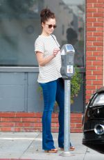MINKA KELLY Feeding a Parking Meter in Beverly Hills 10/19/2015