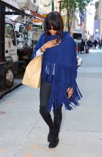 NAOMI CAMPBELL Leaves Burberry Store at 5th Ave in Manhattan 10/15/2015