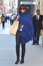NAOMI CAMPBELL Leaves Burberry Store at 5th Ave in Manhattan 10/15/2015