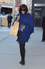 NAOMI CAMPBELL Leaves Burberry Store at 5th Ave in Manhattan 10/15/2015