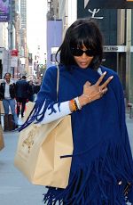 NAOMI CAMPBELL Leaves Burberry Store at 5th Ave in Manhattan 10/15/2015