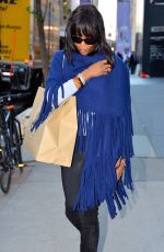 NAOMI CAMPBELL Leaves Burberry Store at 5th Ave in Manhattan 10/15/2015