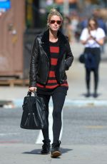 NICKY HILTON in a Leather Jacket Out and About in New York 10/04/2015