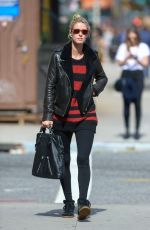 NICKY HILTON in a Leather Jacket Out and About in New York 10/04/2015