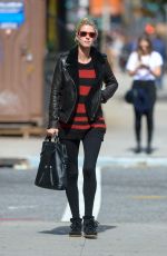 NICKY HILTON in a Leather Jacket Out and About in New York 10/04/2015