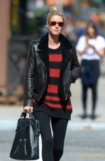 NICKY HILTON in a Leather Jacket Out and About in New York 10/04/2015