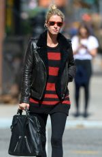 NICKY HILTON in a Leather Jacket Out and About in New York 10/04/2015
