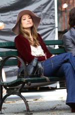 OLIVIA WILDE on the Set of Vinyl in New York 10/14/2015