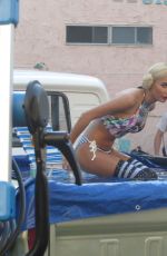 PIA MIA PEREZ on the Set of a Music Video in Santa Monica 10/13/2015