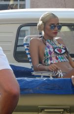 PIA MIA PEREZ on the Set of a Music Video in Santa Monica 10/13/2015
