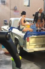 PIA MIA PEREZ on the Set of a Music Video in Santa Monica 10/13/2015