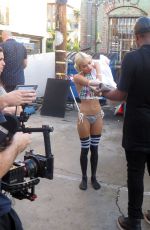 PIA MIA PEREZ on the Set of a Music Video in Santa Monica 10/13/2015