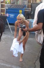 PIA MIA PEREZ on the Set of a Music Video in Santa Monica 10/13/2015