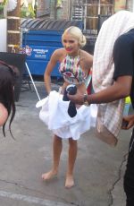 PIA MIA PEREZ on the Set of a Music Video in Santa Monica 10/13/2015