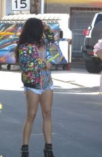 PIA MIA PEREZ on the Set of a Music Video in Santa Monica 10/13/2015
