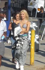 PIA MIA PEREZ on the Set of a Music Video in Santa Monica 10/13/2015