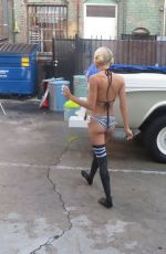 PIA MIA PEREZ on the Set of a Music Video in Santa Monica 10/13/2015