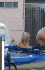 PIA MIA PEREZ on the Set of a Music Video in Santa Monica 10/13/2015