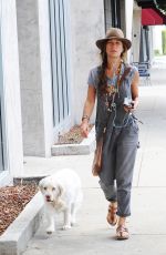 RHONA MITRA Walks Her Dog Out in Los Angeles 10/05/2015