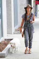 RHONA MITRA Walks Her Dog Out in Los Angeles 10/05/2015