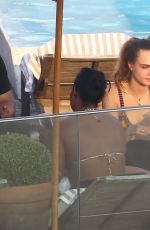 RIHANNA and CARA DELEVINGNE in Bikinis in Rio de Janeiro 09/27/2015
