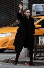 ROONEY MARA Hails a Taxi Cab in New York 10/04/2015