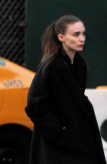 ROONEY MARA Hails a Taxi Cab in New York 10/04/2015