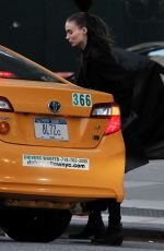 ROONEY MARA Hails a Taxi Cab in New York 10/04/2015