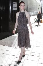 ROSE LESLIE Leaves Good Day New York in New York 10/12/2015