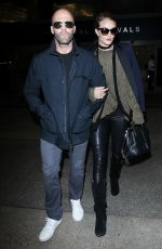 ROSIE HUNTINGTON-WHITELEY and Jason Statham at Los Angeles International Airport 10/07/2015