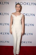 SAOIRSE RONAN at Brooklyn Premiere in Los Angeles 10/29/2015