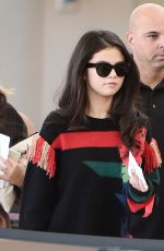 SELENA GOMEZ Arrives at JFK airport in New York 10/15/2015