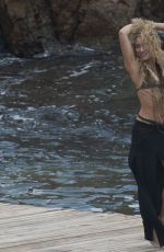 SHAKIRA in Bikini Top on the Set of a Commercial in Spain 10/08/2015