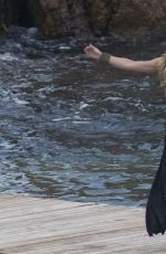 SHAKIRA in Bikini Top on the Set of a Commercial in Spain 10/08/2015