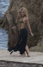 SHAKIRA in Bikini Top on the Set of a Commercial in Spain 10/08/2015