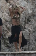 SHAKIRA in Bikini Top on the Set of a Commercial in Spain 10/08/2015