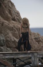 SHAKIRA in Bikini Top on the Set of a Commercial in Spain 10/08/2015