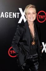 SHARON STONE at Agent X Premiere in West Hollywood 10/20/2015