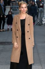 SIENNA MILLER Arrives at Late Show with Stephen Colbert in New York 10/26/2015