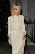 SIENNA MILLER Night Out in London 10/09/2015