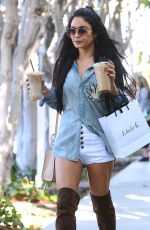 VANESSA HUDGENS in Knee Boots Out in Los Angeles 10/07/2015