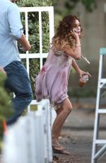 VANESSA HUDGENS on the Set of Freaks of Nature in Los Angeles 09/30/2015