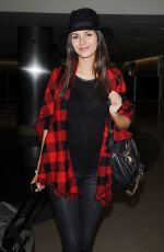 VICTORIA JUSTICE at LAX Airport in Los Angeles 10/14/2015