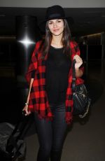 VICTORIA JUSTICE at LAX Airport in Los Angeles 10/14/2015