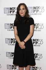 WINONA RYDER at Experimenter Premiere at 53rd New York Film Festival 10/06/2015