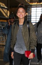 ZENDAYA COLEMAN Arrives at LAX Airport in Los Angeles 10/01/2015