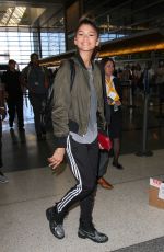 ZENDAYA COLEMAN Arrives at LAX Airport in Los Angeles 10/01/2015