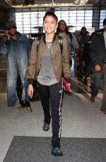 ZENDAYA COLEMAN Arrives at LAX Airport in Los Angeles 10/01/2015